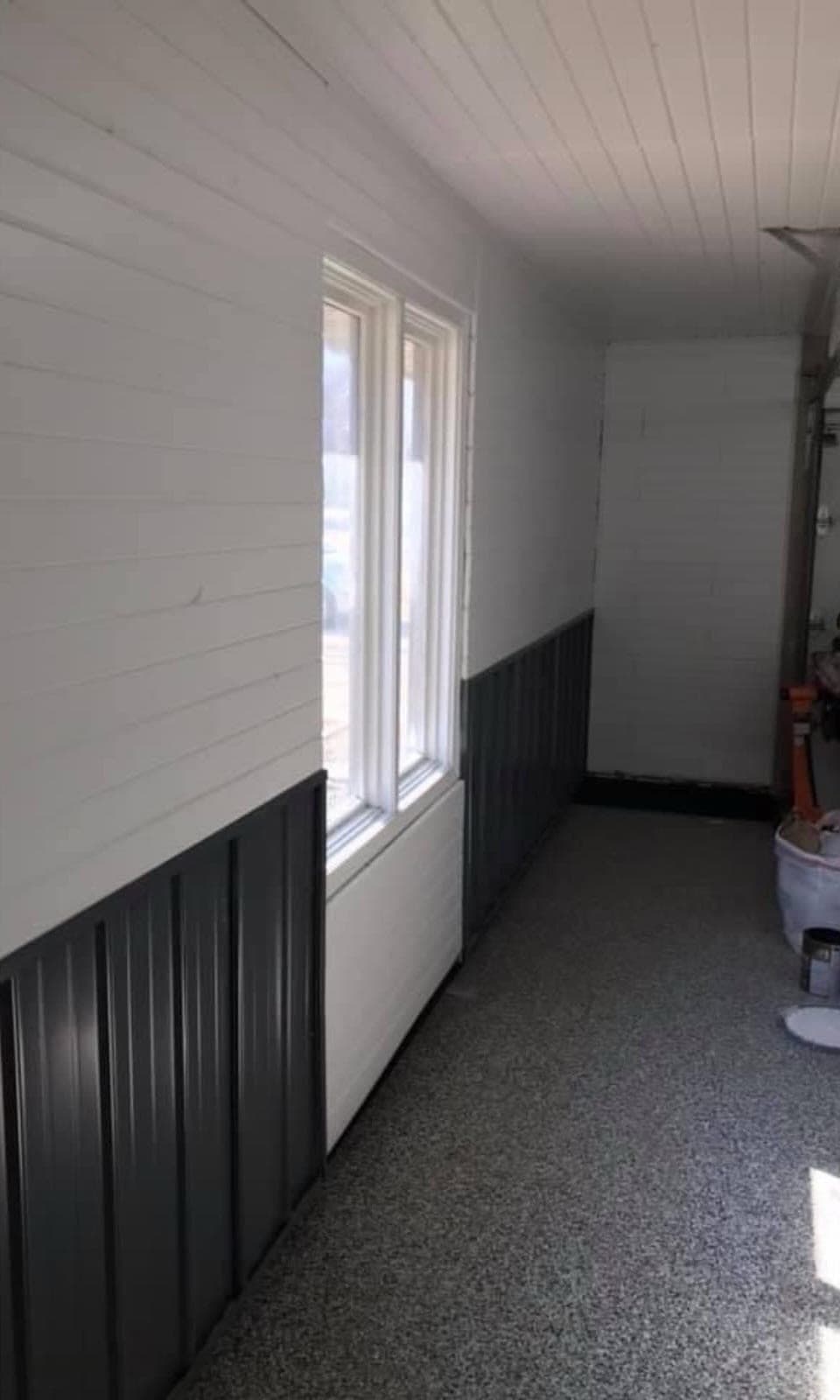 Garage door and exterior trim after a repaint